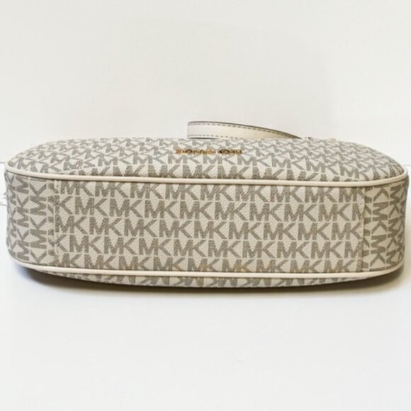 Michael Kors Cora LG Pouchette Shoulder Crossbody Bag MK Light Cream - Picture 3 of 4